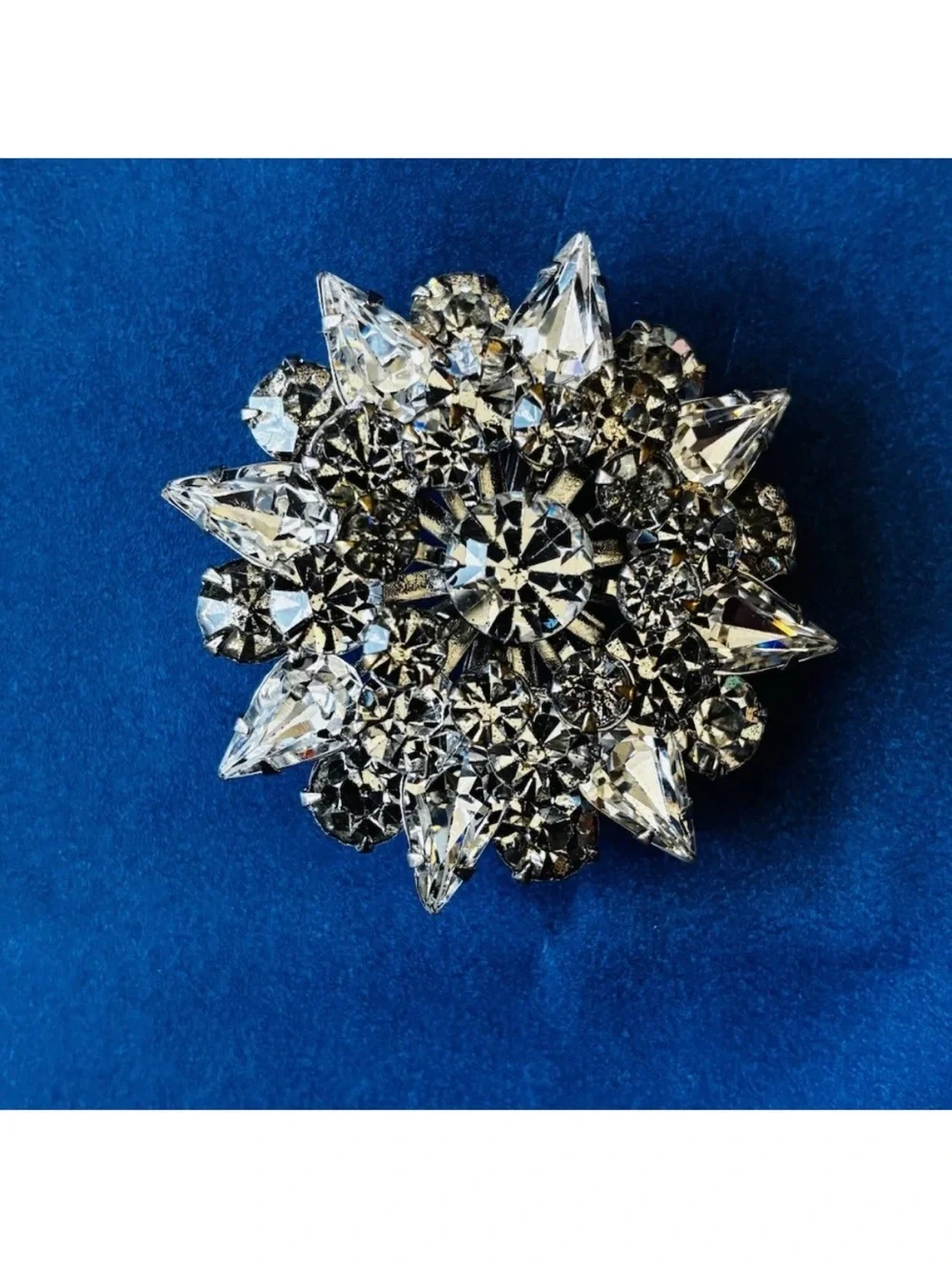 Crystal Starburst Brooch - Clear Rhinestone Accent